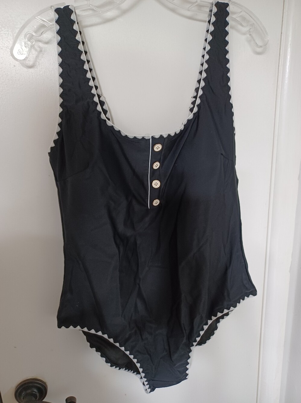 BMJL Black One-Piece Swimsuit with Contrast Trim M